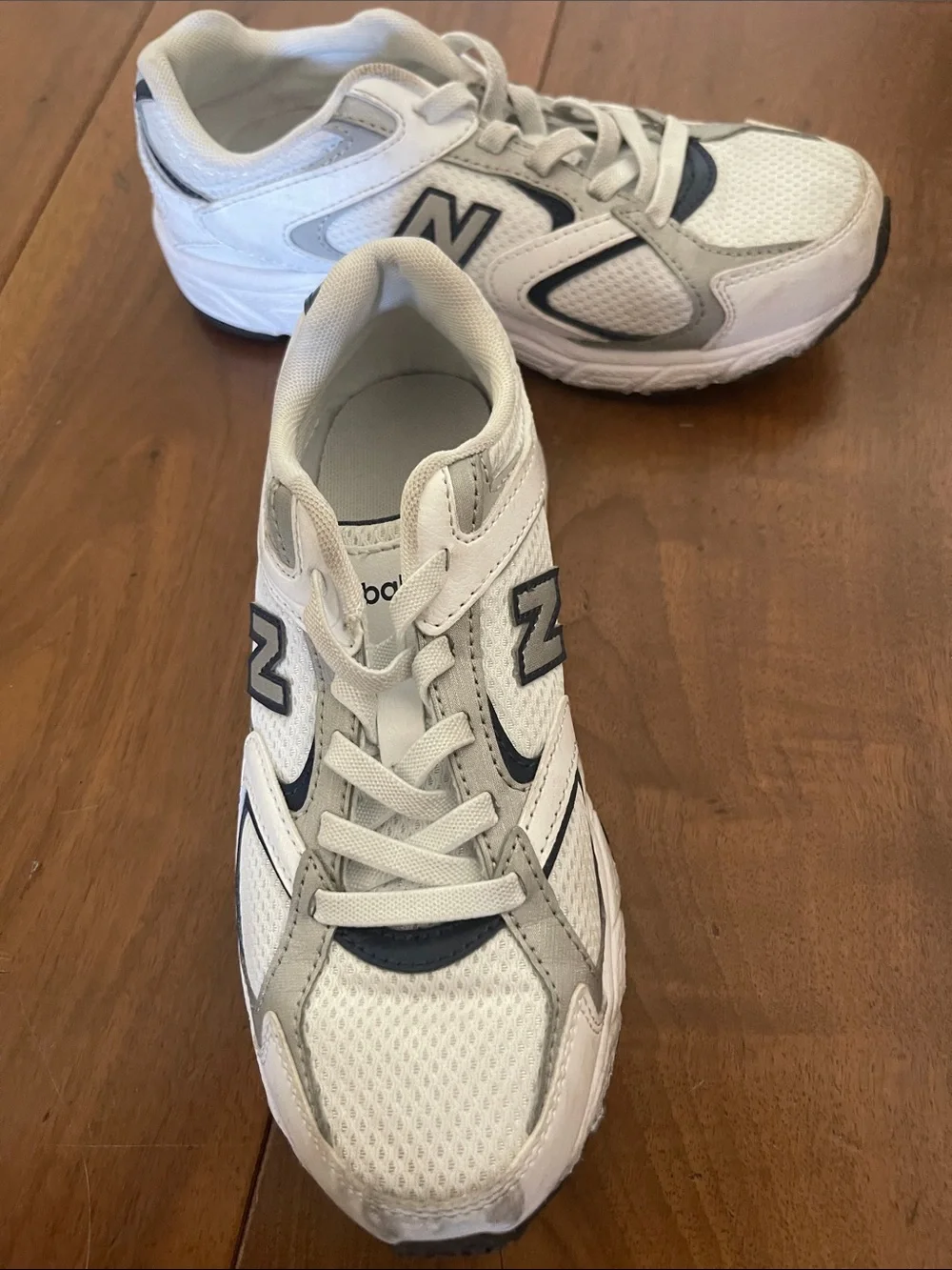 New Balance Kids White & Navy Running Sneakers